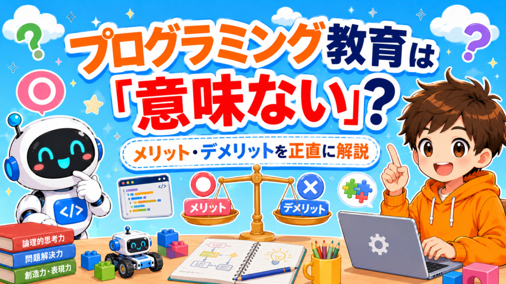 子どものプログラミング教育は「意味ない」？メリット・デメリットを正直に解説